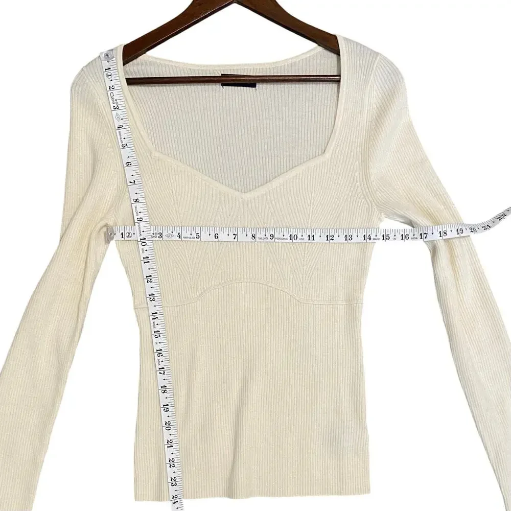 Gap Sweetheart Ribbed Sweater Cream Corset Top Women’s L NWOT - Picture 5 of 6